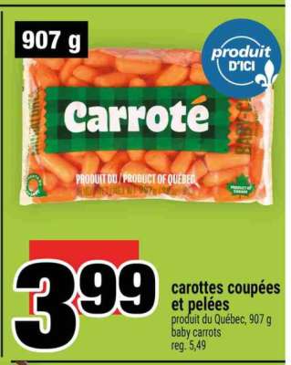 carottes coupées et pelées