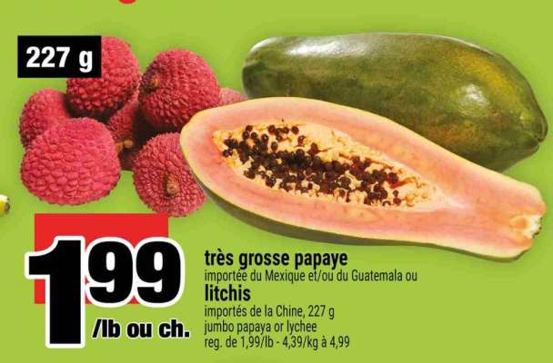 très grosse papaye ou litchis