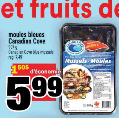 MOULES BLEUES CANADIAN COVE