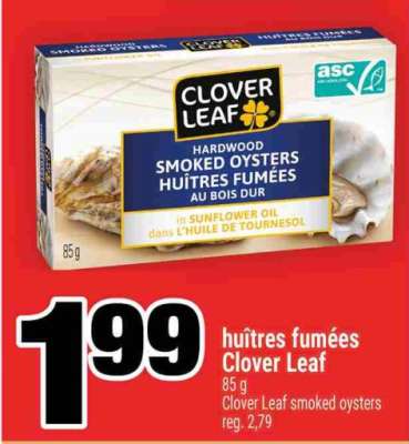 huîtres fumées Clover Leaf