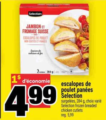escalopes de poulet panées Selection