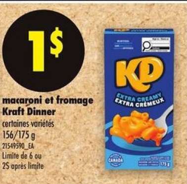 MACARONI ET FROMAGE KRAFT DINNER