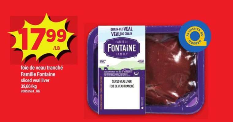 foie de veau tranché Famille Fontaine