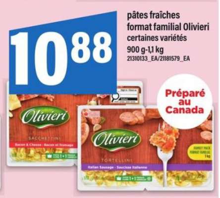 PÂTES FRAÎCHES FORMAT FAMILIAL OLIVIERI