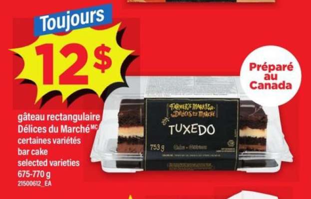 GÂTEAU RECTANGULAIRE DÉLICES DU MARCHÉ