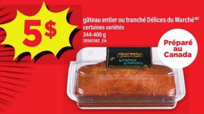 gâteau entier ou tranché Délices du Marché