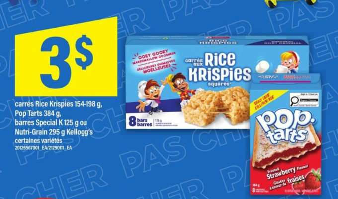 Rice Krispies, Pop Tarts, Special K, Nutri-Grain