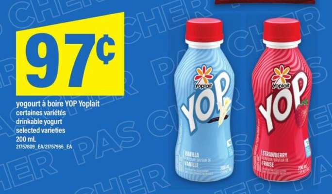 yogourt à boire YOP Yoplait
