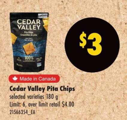 Cedar Valley pita chips