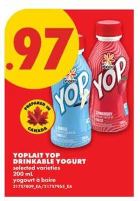 Yoplait Yop Drinkable Yogurt