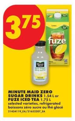MINUTE MAID ZERO SUGAR DRINKS 1.54 L or FUZE ICED TEA 1.75 L