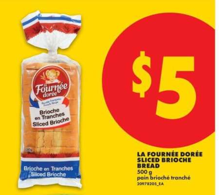 LA FOURNÉE DORÉE SLICED BRIOCHE BREAD