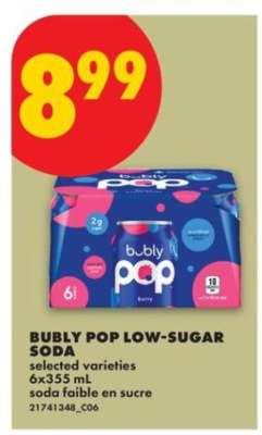 BUBLY POP LOW-SUGAR SODA