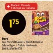 Dare Bear Paws Soft Cookies