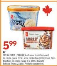PC CREAM FIRST, LOADS OF Ice Cream Tub