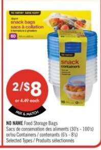 NO NAME FOOD STORAGE BAGS