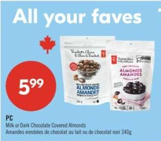 PC Milk or Dark Chocolate Covered Almonds
