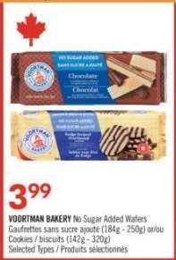 VOORTMAN BAKERY No Sugar Added Wafers