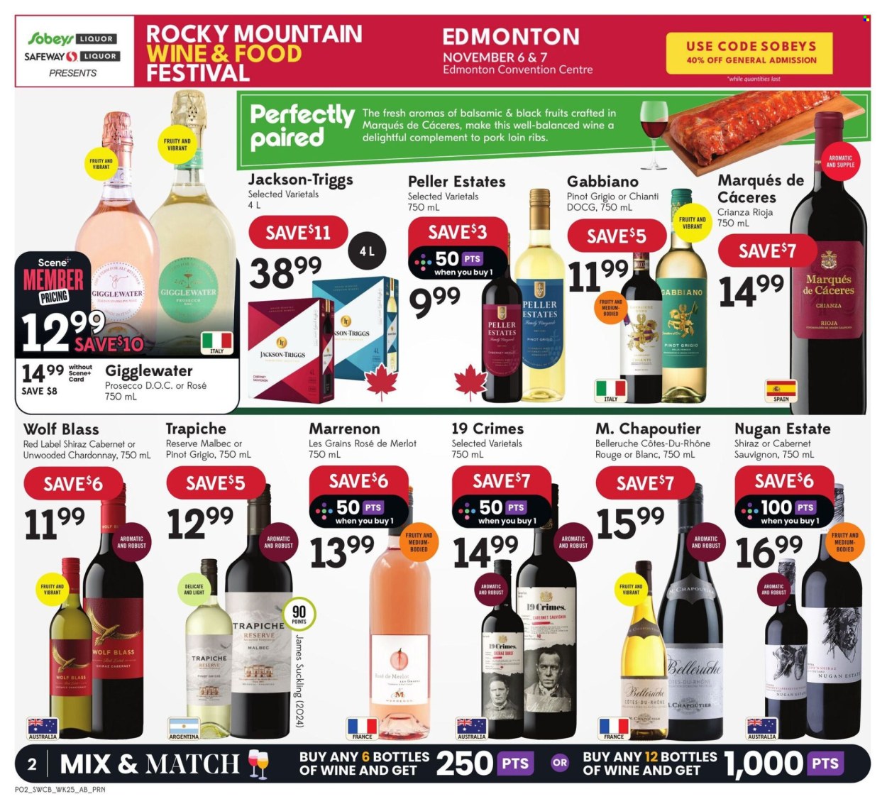 Circulaire Sobeys Liquor  - 15 Octobre 2026 - 21 Octobre 2026. Page 2