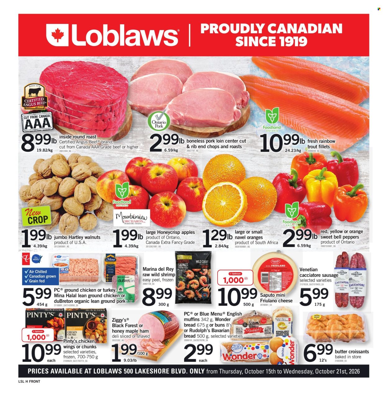 Circulaire Loblaws  - 15 Octobre 2026 - 21 Octobre 2026. Page 1
