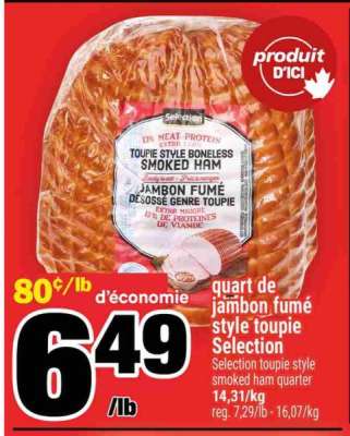 QUART DE JAMBON FUMÉ STYLE TOUPIE SELECTION