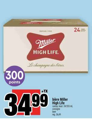 BIÈRE MILLER HIGH LIFE