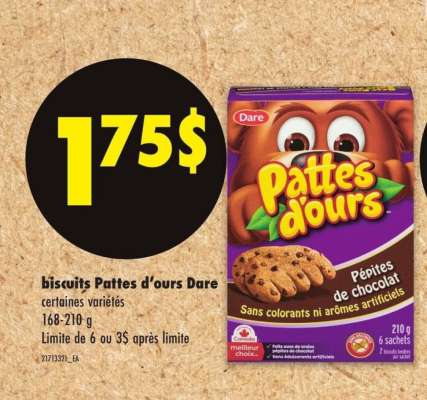 BISCUITS PATTES D'OURS DARE
