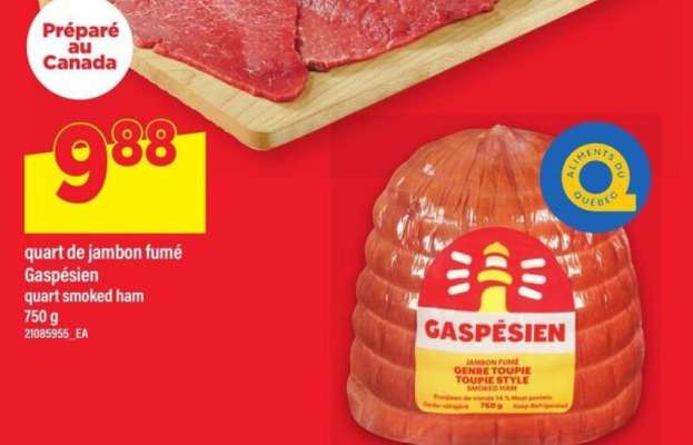 quart de jambon fumé Gaspésien