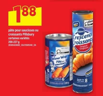 Pillsbury pâte pour saucisses ou croissants